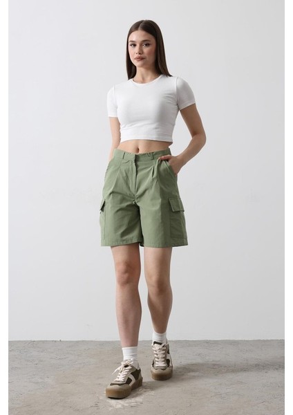 Mottisfashion Cargo Cepli Şort - Haki modelleri