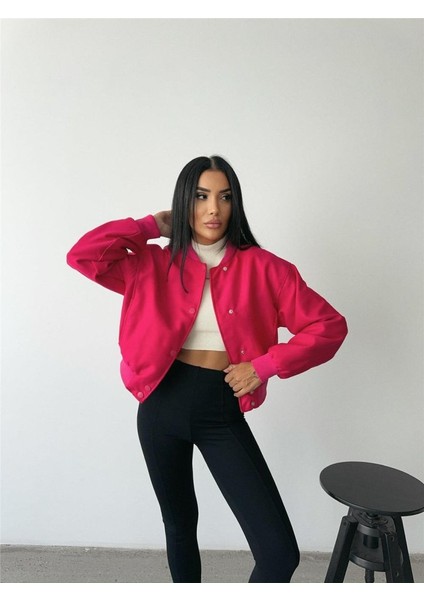 Mottisfashion Bomber Mont Cyrus Kumaş - Fuşya modelleri