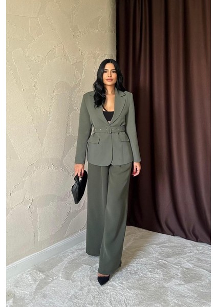 Mottisfashion Haki Cep Kapaklı ve Kemerli Ceket fiyatları