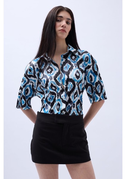 Mottisfashion Desenli Saten Gömlek indirimleri