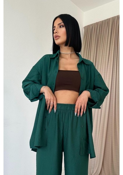 Mottisfashion Zümrüt Alice Gömlek ve Bol Kesim Pantolon Takım fiyatları
