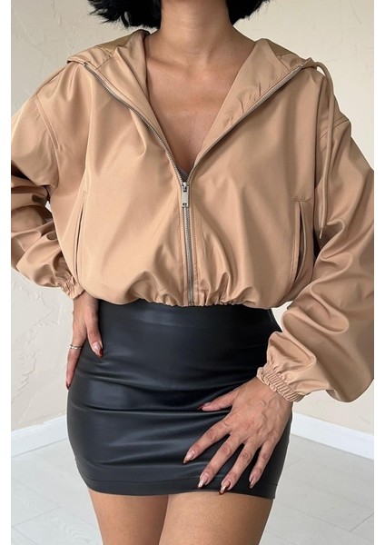 Mottisfashion Vizon Kısa Fermuarlı Bomber Ceket modelleri