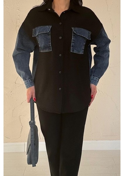 Mottisfashion Siyah Kot Garnili Ceket modelleri