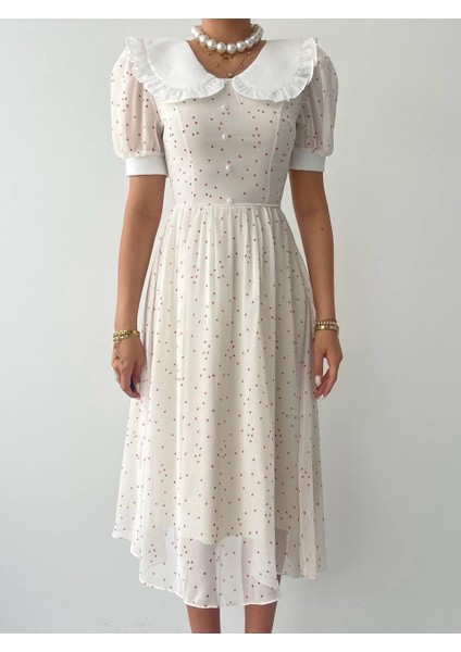 Mottisfashion Aversa Inci Detay Şifon Elbise fiyatları