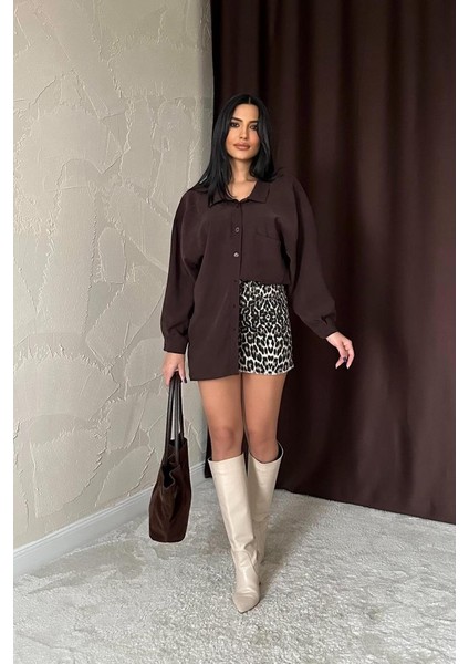 Mottisfashion Kahverengi Salaş Gömlek fiyatları