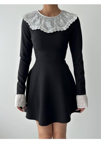 Mottisfashion Nord Dantel Yaka Kol Elbise