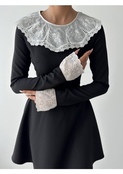 Mottisfashion Nord Dantel Yaka Kol Elbise