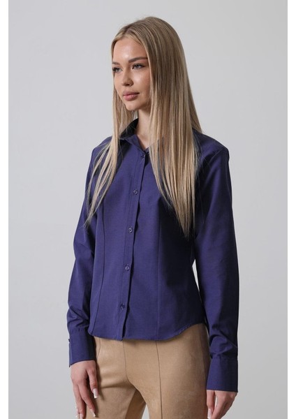 Mottisfashion Basic Gömlek - Mor indirimleri