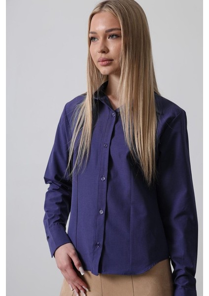Mottisfashion Basic Gömlek - Mor