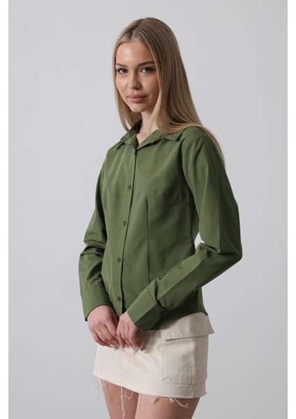 Mottisfashion Basic Gömlek - Koyu Haki fiyatları