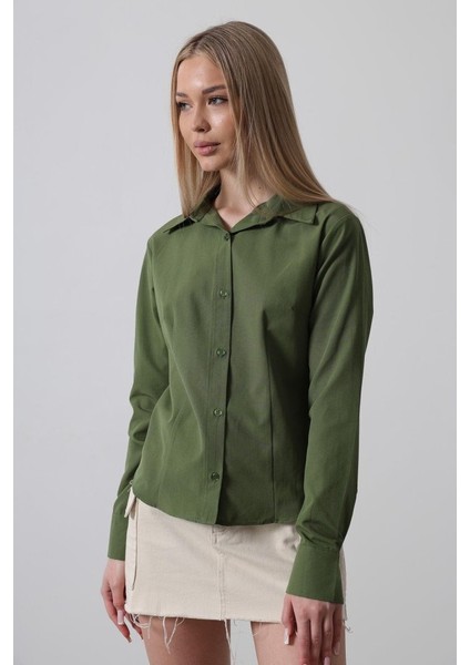 Mottisfashion Basic Gömlek - Koyu Haki modelleri