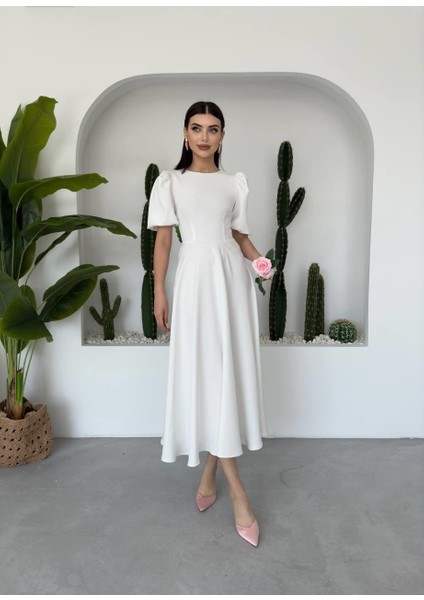 Mottisfashion Catania Balon Kol Elbise