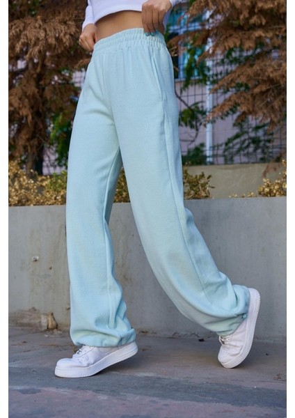 Mottisfashion Düz Lastikli Eşofman - Mint Yeşili fırsatları
