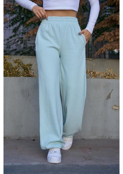 Mottisfashion Düz Lastikli Eşofman - Mint Yeşili indirimleri