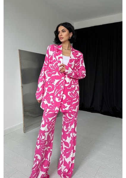 Mottisfashion Fuşya Ceket ve Pantolon Takım modelleri