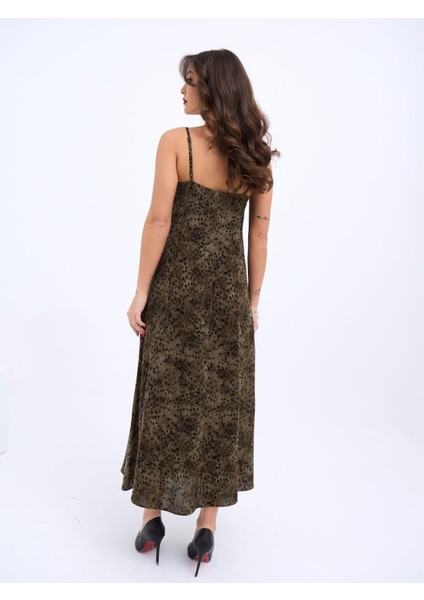 Mottisfashion 6250 Elbise-Siyah Haki