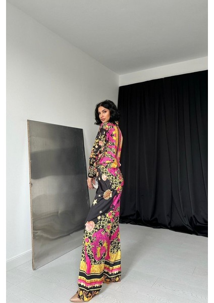 Mottisfashion Desenli Gömlek ve Desenli Pantolon Takım modelleri