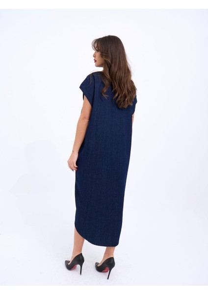 Mottisfashion 7348 Kot Elbise-Mavi fiyatları