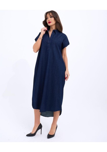 Mottisfashion 7348 Kot Elbise-Mavi fırsatları