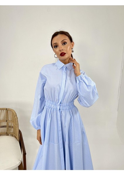 Mottisfashion 6813 Elbise-San Diego Çizgili