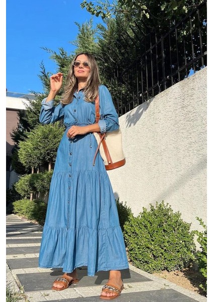 Mottisfashion Mavi Gömlek Elbise fiyatları