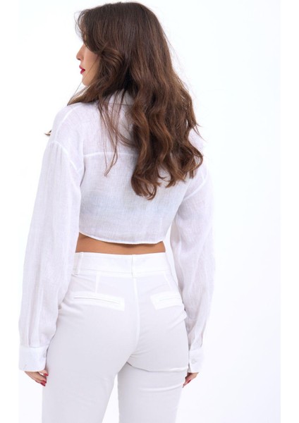 Mottisfashion 6759 Crop-Beyaz indirimleri