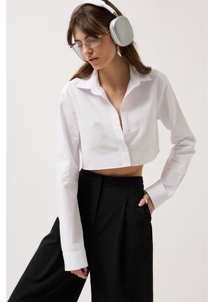 Mottisfashion Basic Crop Gömlek