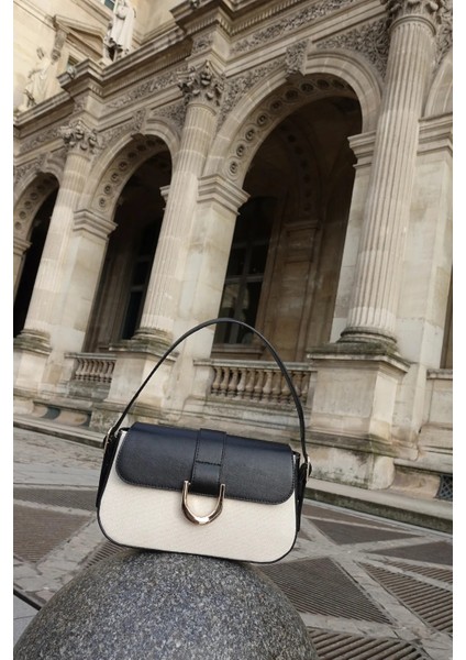 Soft Siyah Kadın Ayarlanabilir Askılı Mıknatıs ve Fermuar Kapamalı El-Omuz Çantası 263