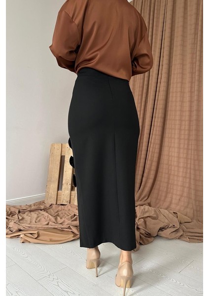 Mottisfashion Siyah Fiyonk Detaylı Etek modelleri