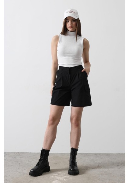 Mottisfashion Cargo Cepli Şort - Siyah indirimleri