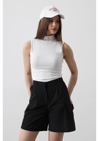 Mottisfashion Cargo Cepli Şort - Siyah