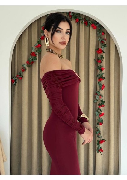 Mottisfashion Maca Straplez Elbise