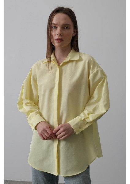 Mottisfashion Uzun Kol Gömlek - Sarı
