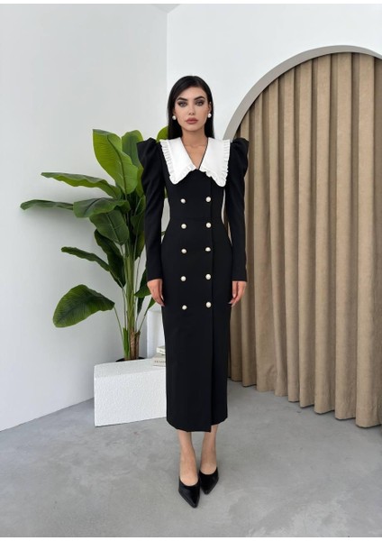 Mottisfashion Palmas Geniş Yakalı Elbise