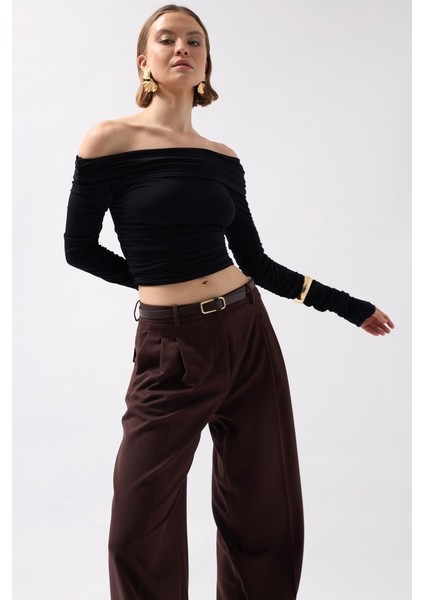Mottisfashion Omuz Dekolte Straplez Bluz