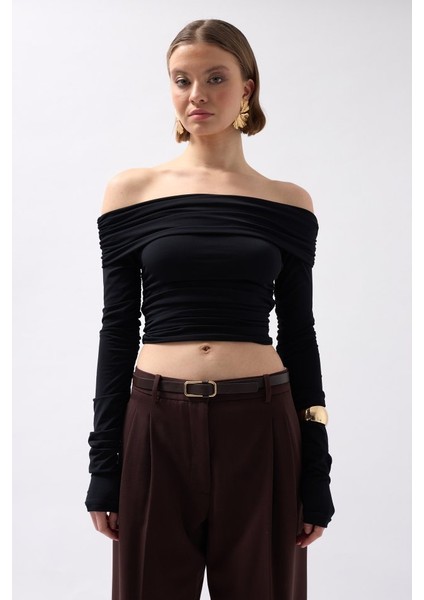 Mottisfashion Omuz Dekolte Straplez Bluz