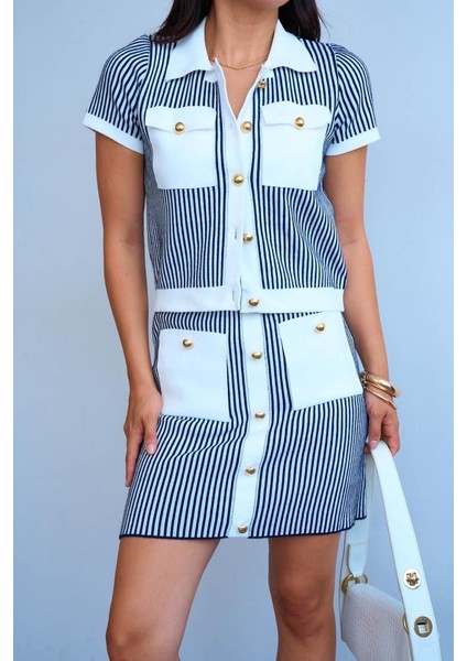 Mottisfashion Cepli Etek Takım - Kemik-Lacivert fırsatları