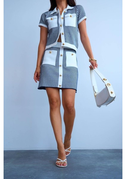 Mottisfashion Cepli Etek Takım - Kemik-Lacivert indirimleri