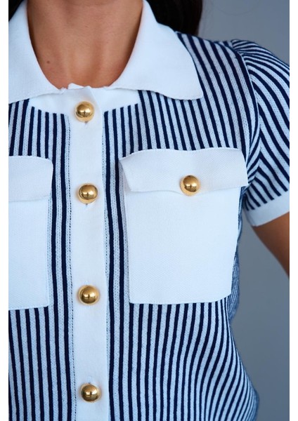 Mottisfashion Cepli Etek Takım - Kemik-Lacivert