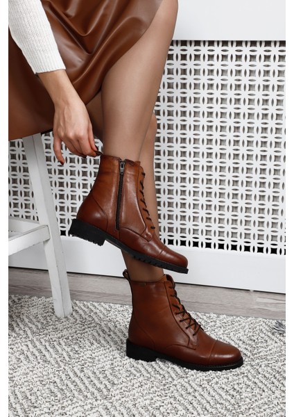 Kadın Fermuarlı Kauçuk Taban Hakiki Deri Postal Bot fiyatları