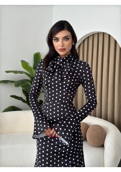 Mottisfashion Potenza Puantiyeli Elbise indirimleri