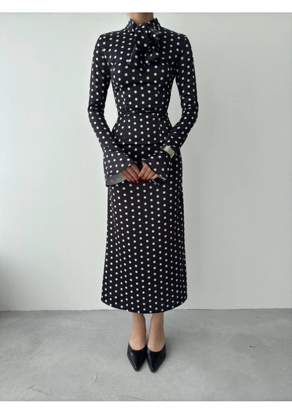 Mottisfashion Potenza Puantiyeli Elbise