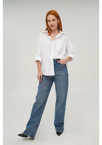Mottisfashion Tek Cepli Ekru Gömlek