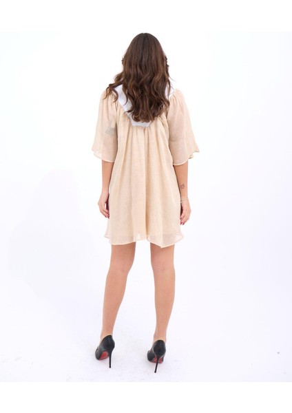 Mottisfashion 7009 Elbise-Bej fırsatları