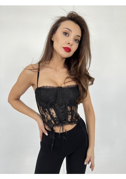 Mottisfashion 6406 Crop-Siyah