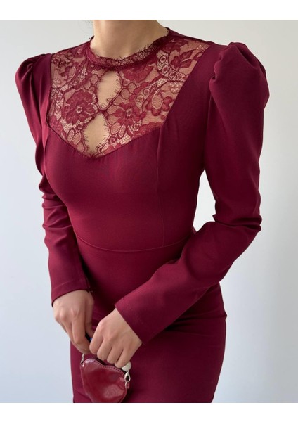 Mottisfashion Port Dantel Detay Elbise indirimleri