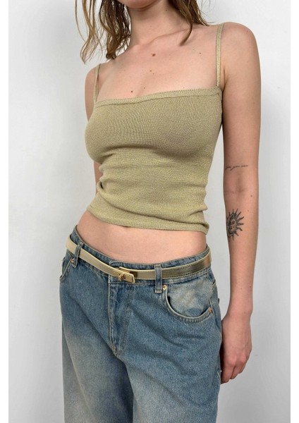 Mottisfashion Askı Detay Parlak Triko Bluz modelleri
