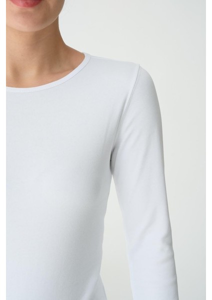 Mottisfashion Uzun Kol Örme Body - Beyaz fiyatları