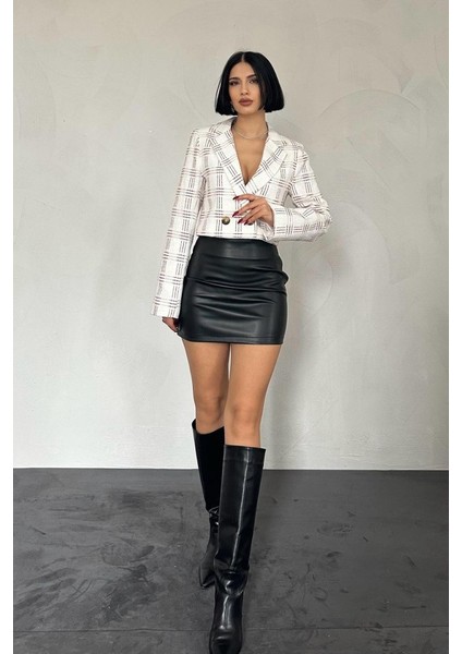 Mottisfashion Desenli Crop Ceket indirimleri