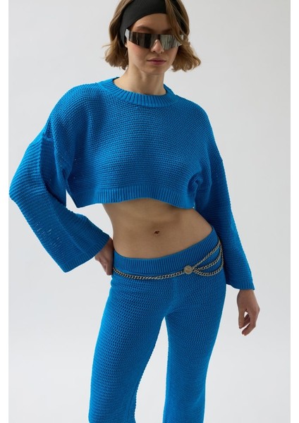 Mottisfashion Oversize Triko Bluz Pantolon Takım